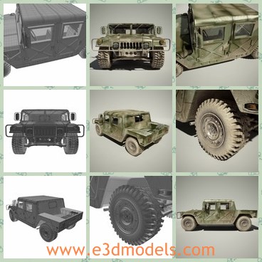 3d model the army vehicle - This is a 3d model of the army vehicle,which is old and antique.The model is common and practical.