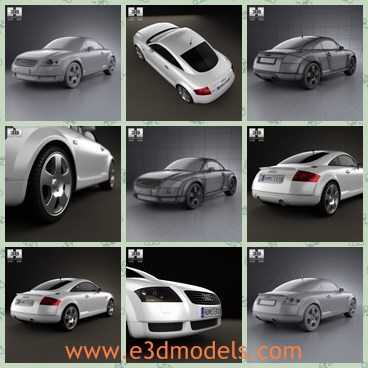 3d model the Audi car - This is a 3d model of the Audi car,which is compact and popular in so many countries around the world.