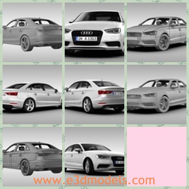 3d model the Audi car - This is a 3d model of the Audi car,which is made in Germany in 2014.The car is made with four doors and is also popular around the world.