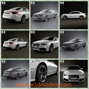 3d model the audi car - This is a 3d model about the Audi car,which is the sports car and it is made in 2012 and the coupe has 2 doors.