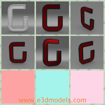 3d model the badge of a car - This is a 3d model of the badge of a car,which looks like the letter G.The model is a design and engineering company based in Moncalieri.