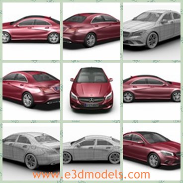 3d model the Benz car - This is a 3d model of the Benz car,which is modern and luxury. The car is created with four doors.