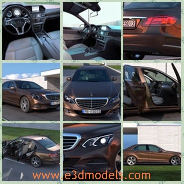 3d model the Benz car in 2014 - This is a 3d model of the Benz car in 2014,which is a luxury and modern one. The model was made in Germany and with special materials.