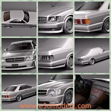3d model the Benz car made in 1991 - This is a 3d model of the Benz car made in 1991,which is luxury and expensive.The model is one the famous German brand in the world.