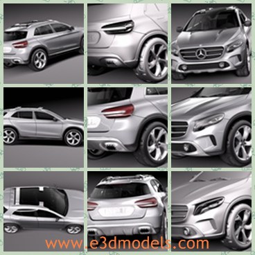 3d model the benz car made in 2013 - This is a 3d model of the Benz car made in 2013,which is charming and made in Germany.The model is shining and attractive.