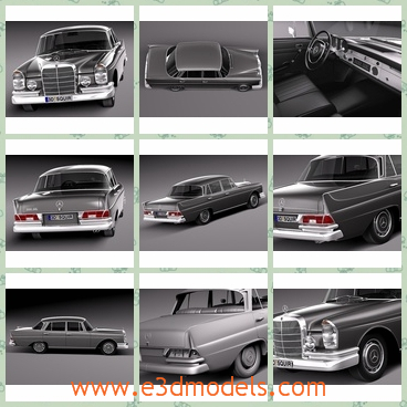 3d model the Benz in 1965 - This is a 3d model of the Benz in 1965,which was luxury and popular and made in Germany from 1962 to 1965.
