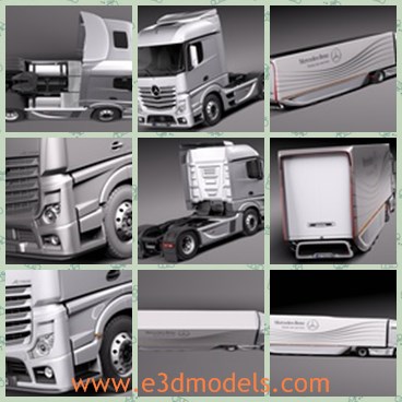 3d model the Benz truck - This is a 3d model of the Benz truck,which is large and heavy.THe model is made with the brand on the body.