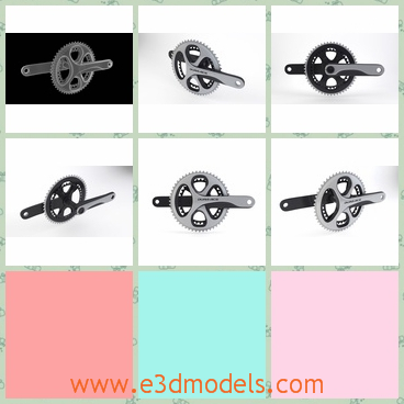 3d model the bike crank set - This is a 3d model of the bike crank set,which is the gear of the bike and is the most important part of a bike.