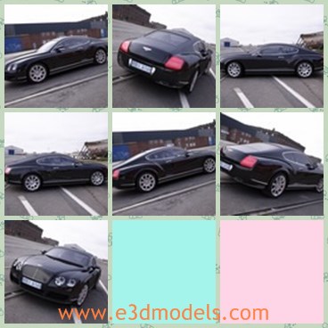 3d model the black car - This is a 3d model of the black Bentley ,which is luxury and modern.The model is built with good quality.