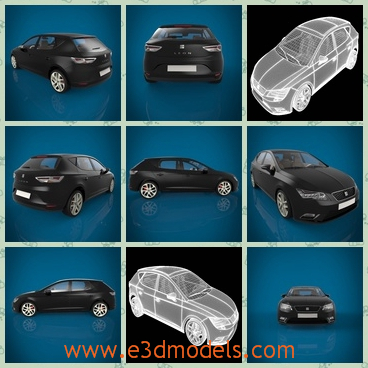 3d model the black car in special materials - This is a 3d modle of the black car in special materials,which is modern and special.The model is famous and popular around the world.
