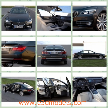 3d model the black car of BMW - This is a 3d model of the black car of BMW,which is the luxury and modern type.The model was made for use especially inside difficult scenes as shown on preview renders.