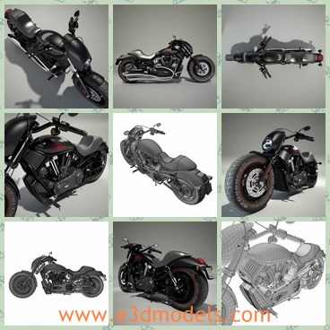 3d model the black motorcycle - This is a 3d model of the black motorcycle,which is popular in 2006.The model is large and heavy.