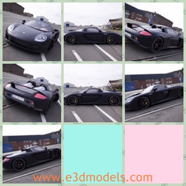 3d model the black Porsche - This is a 3d model of the black Porsche,which is luxury and fast.The sports car is popular and modern in the world.