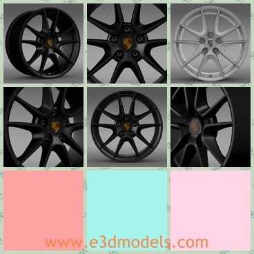 3d model the black wheel - This is a 3d model of the black wheel,which is made with good quality and is created in real units of measurement.