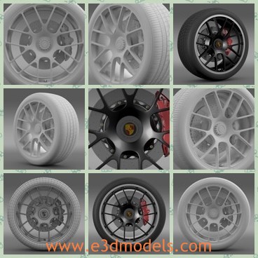 3d model the black wheel - This is a 3d model of the black wheel,which is created in real units of measurement. Model with physically accurate materials.