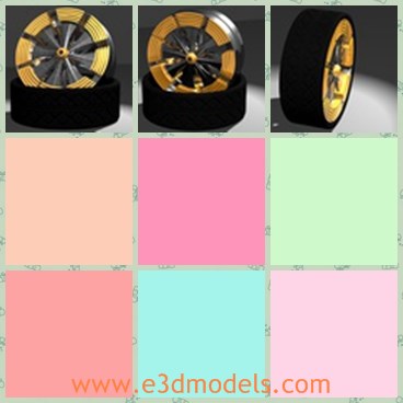 3d model the black wheel - This is a 3d model of the black wheel,which is modern and made with high quality.The wheel is made for the motorcycle.