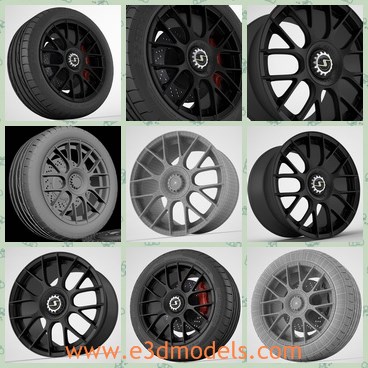 3d model the black wheel - This is a 3d model of the black wheel,which is made with high quality.The model is made  with lights and materials ready to render with VRAY.