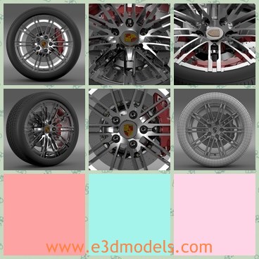 3d model the black wheel - This is a 3d model of the black wheel,which is safe and widely used.The model is separated on parts and correctly named.