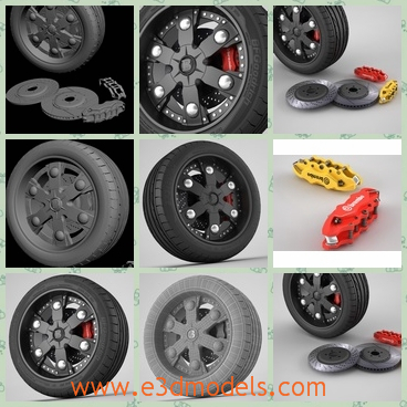 3d model the black wheel - This is a 3d model of the black wheel,which is the necessary part of the car.