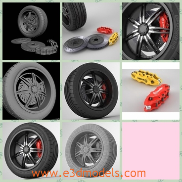3d model the black wheel - This is a 3d model of the black wheel,which is new and practical.The model is necessary for a car.