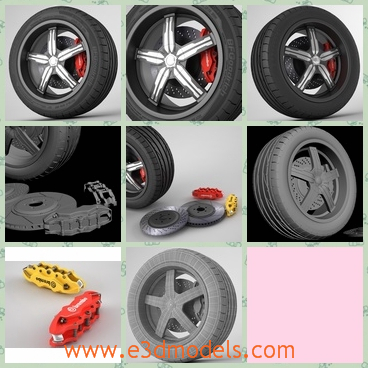 3d model the black wheel - This is a 3d model of the black wheel,which is the necessary part of the car.