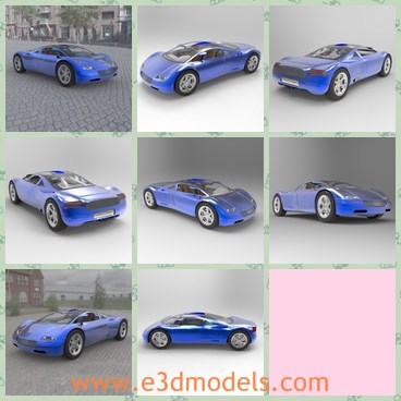 3d model the blue audi car - This is a 3d model of the blue Audi car,which is modern and new and expensive.The model was a concept car from the German car manufacturer, Audi. It was first introduced at the 1991 Tokyo Motor Show.