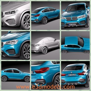 3d model the blue BMW - This is a 3d model of the blue BMW,which is the famous German car.The model is made in details and the shape is fine and charming.