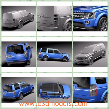 3d model the blue car of Britain - This is a 3d model of the blue car of Britain,which the new brand in 2014.The car is suitable for the rovers.