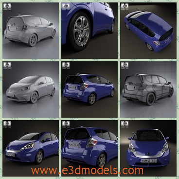 3d model the blue car of Japan - This is a 3d model of the blue car of Japan,which was made in 2013 and the car is popular amongst the young people.