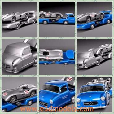 3d model the blue racing car - This is a 3d model of the blue racing car,which is made in Germany in 1956.The car is classic and luxury.