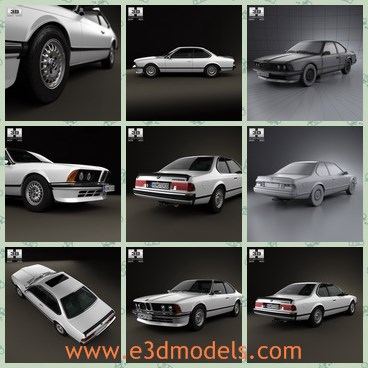 3d model the BMW series - This is a 3d model of the BMW series,which was the famous model in 1978.THe car is made with two doors and luxury for common family.