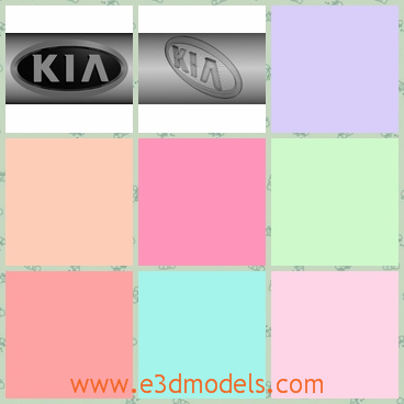 3d model the brand of KIA - This is a 3d model of the brand of KIA,which was made in high quality and the badge is simple and easy to design.
