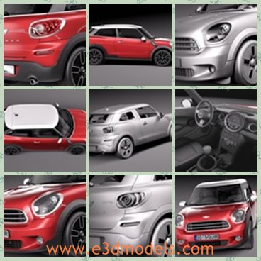 3d model the British car - This is a 3d model of the British car,which is red and compact.The car is large and spacious.