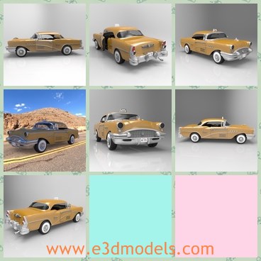 3d model the buick taxi - This is a 3d model of the Buick taxi,which is old and as a model name used by the Buick division of General Motors for a line of full-size performance vehicles from 1936 to 1942.