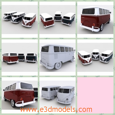 3d model the bus of Volkswagen - This is a 3d model of the bus of Volkswagen,which is large and outstanding in the park.