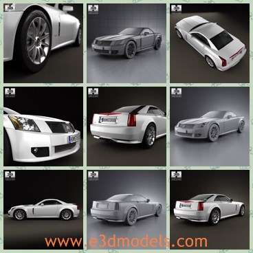 3d model the Cadillac - This is a 3d model of the Cadillac,which is modern and created with two doors.The model  is provided combined, all main parts are presented as separate parts.