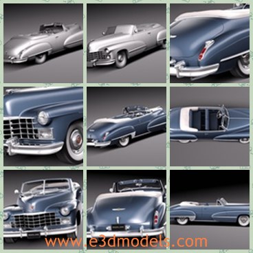 3d model the cadillac - This is a 3d model of the Cadilla,which is old and convertible.The model is luxury and expensive in 1946.