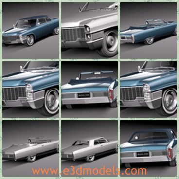 3d model the cadillac car - This is a 3d model of the Cadillac car,which is made in 1965 and the model is convertible and very popular at that time.