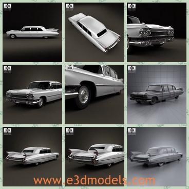 3d model the Cadillac in 1959 - This is a 3d model of the Cadillac in 1959,which is long and luxury.The car is well-known around the world.