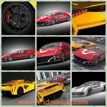 3d model the car collection - This is a 3d model of the car collection,which is made in Itaily and fast.The model is yellow and popular.