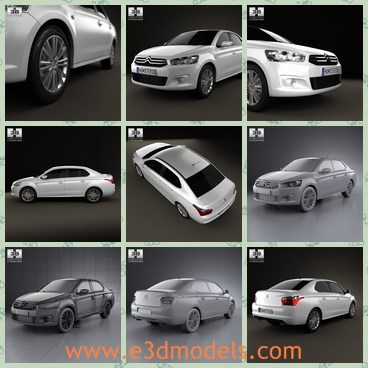 3d model the car in French - This is a 3d model of the car in French,which is famous and made with high quality.The model is provided combined, all main parts are presented as separate parts therefore materials of objects are easy to be modified or removed.