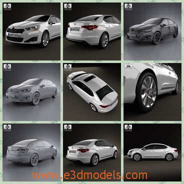 3d model the car in french - This is a 3d model of the car in French,which is the sedan with 4 doors.The model is modern and made in high quality.