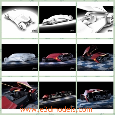 3d model the car in red - This is a 3d model of the car in red,which is small but fast.The model is new brand in the world.