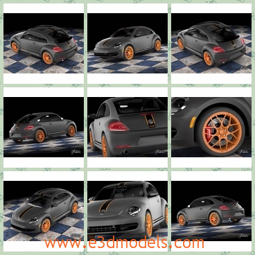 3d model the car in special shape - This is a 3d model of the car in special shape,which is black and rigged and internal view is different from others.