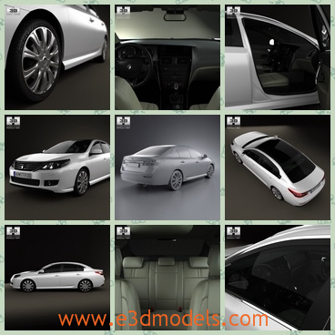 3d model the car made in 2013 - This is a 3d model of the car made in 2013,which is modern and made with four doors.The model has the grand and special arrangements inside.