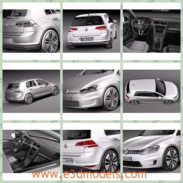 3d model the car made in Germany - This is a 3d model of the car made in Germany,which is white and compact.The car is spacious and famous for its shape and price.