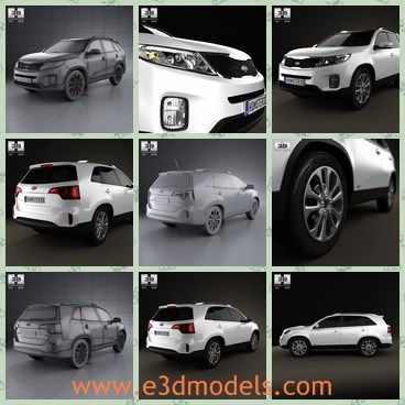 3d model the car made in Korea - THis is a 3d model of car made in Korea,which is the famous brand Kia.The car is created with four doors and luxury internal arrangement.