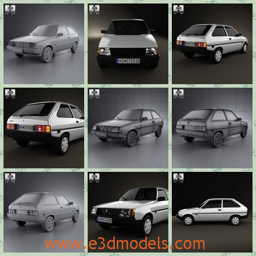 3d model the car made in Ukraine - This is a 3d model of the car made in Ukraine,which is made in 1990 and the body of the car is outdated and the color is not charming.