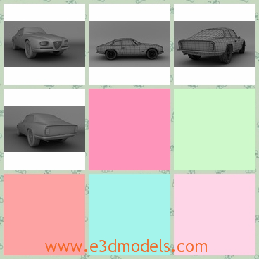 3d model the car of Alfa in 1967 - This is a 3d model of the car of Alfa in 1967,which is made in 1967 and the model is special and outdated nowdays.