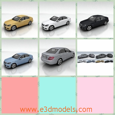 3d model the car of Benz - This is a 3d model of the car of Benz,which is the luxury one.The model is made in details and in high quality.